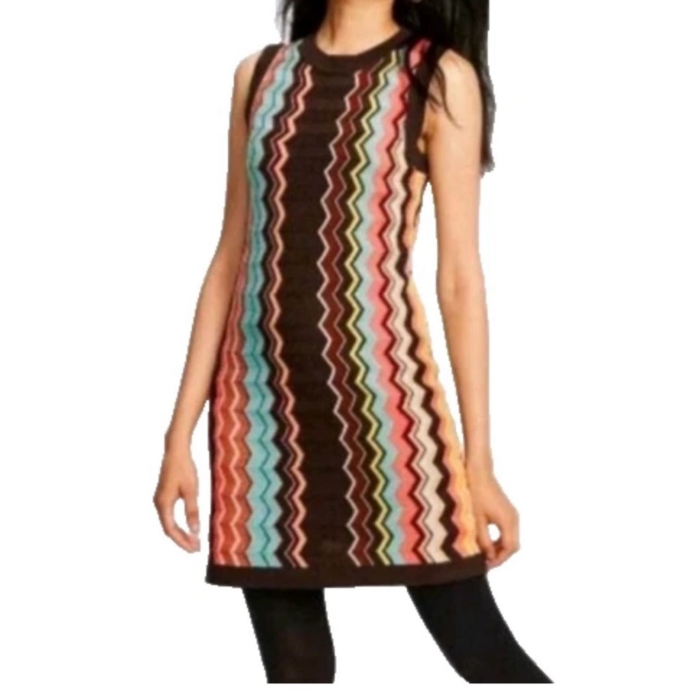 Missoni for Target Knit Sweater Dress Lined Sleeveless Chevron Women Size Large